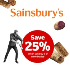 25% off 6 Bottles of Wine (or more) @ Sainsbury's