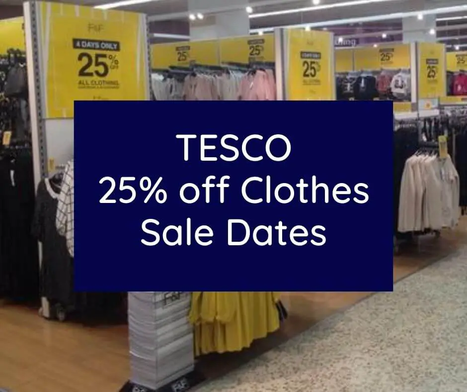 Tesco 20% off Clothing Date