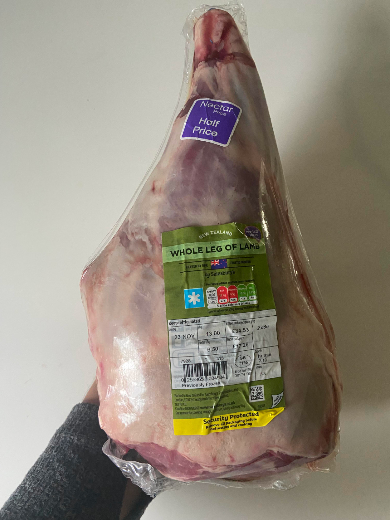 half price lamb sainsburys
