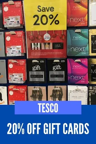 20 off gift cards tesco