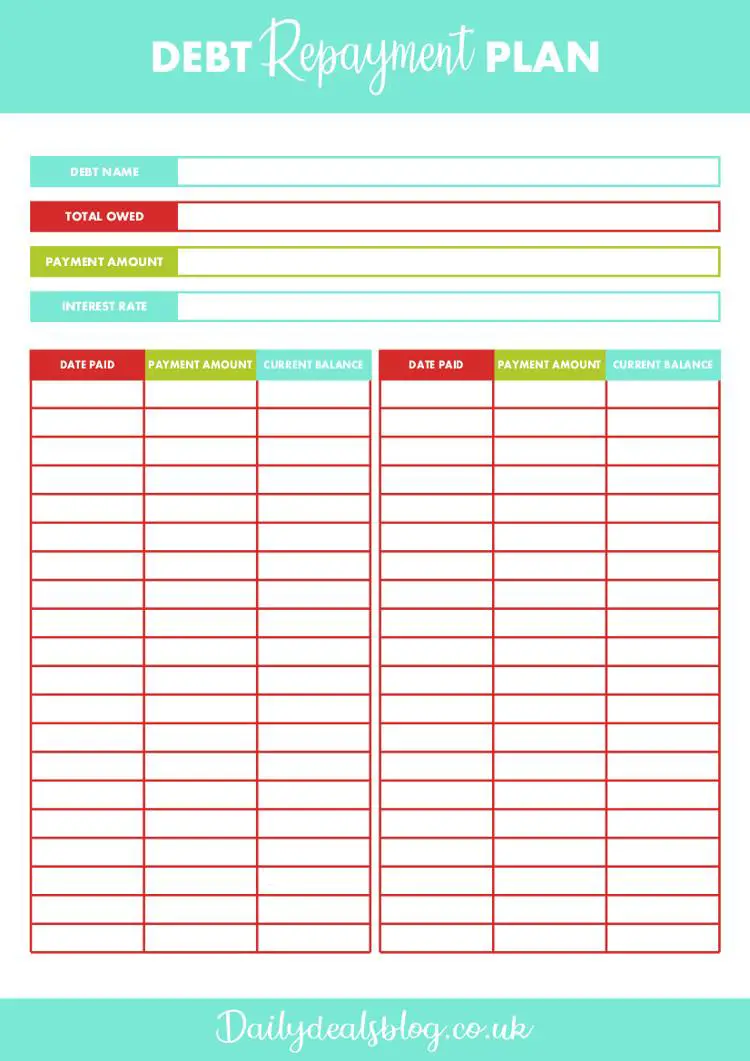 free monthly budget planner template