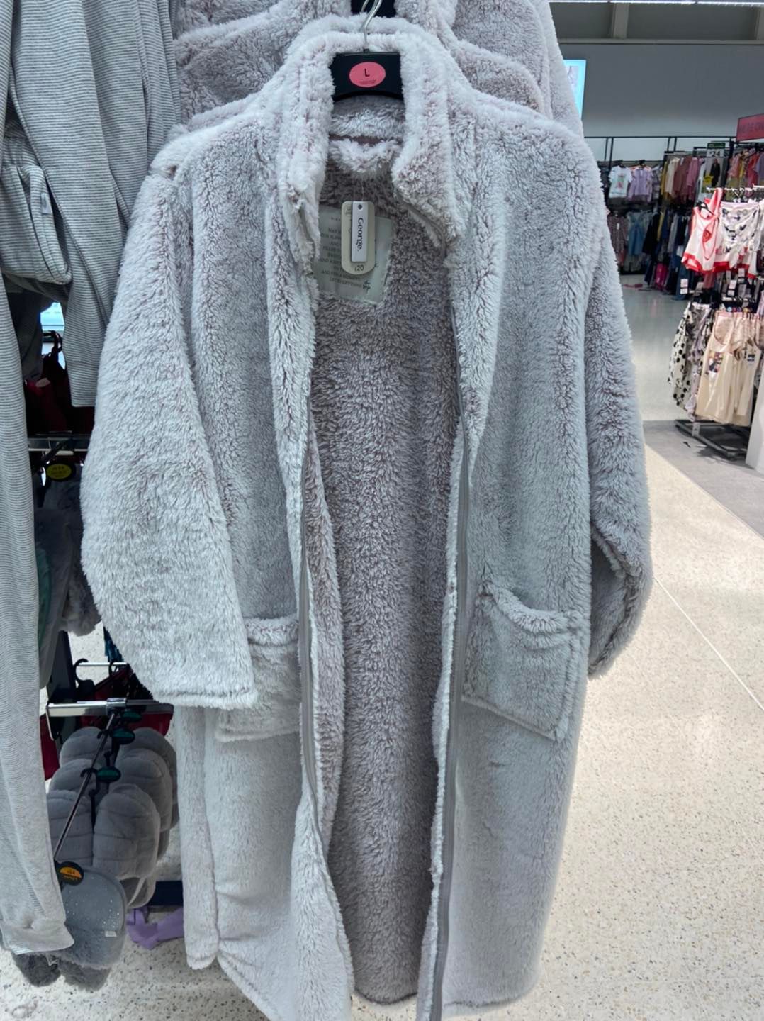 Faux Fur Zip Through Dressing Gown
