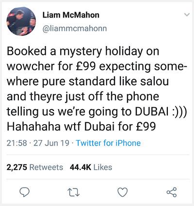 mystery Holiday tweet