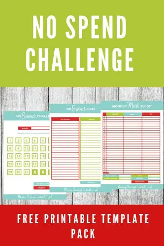 No Spend Challenge - Free Printable Template Pack