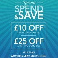 Spring Spend &amp; Save £10 Off £50 + £25 Off £100 @ Debenhams