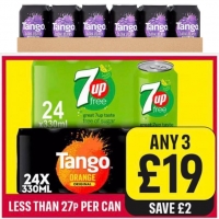 3 x 24 packs of Tango or 7up for JUST £19 @ Iceland