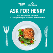 FREE jacket potato with Heinz Beans from April 24th @ Morrisons Cafes