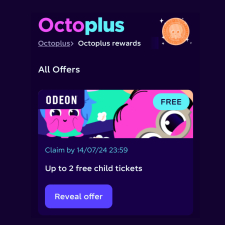 Two FREE Kids Cinema Tickets at Odeon @ Octopus Energy Rewards