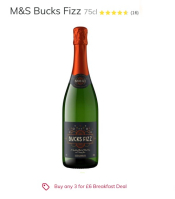 M&amp;S Bucks Fizz 3 bottles for £6 @ Ocado