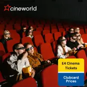 Cineworld Cinema Tickets For £4 each at Tesco Clubcard