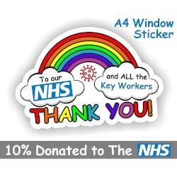 Thank You Nhs Key Workers Rainbow A4 Sticker 3 Amazon