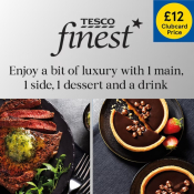 Tesco Valentines Meal for 2 for £15 Menu NOW LIVE