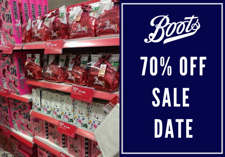 Boots 70% off Sale Date