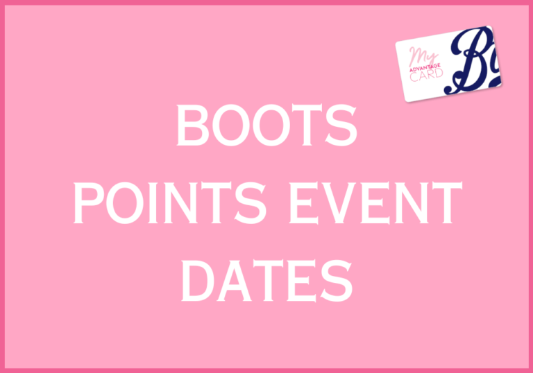 Boots Points Event Dates