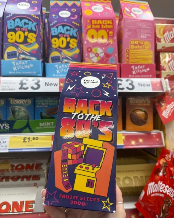Back to the 80s, 90s & 2000s sweet boxes with a  quiz new at Tesco