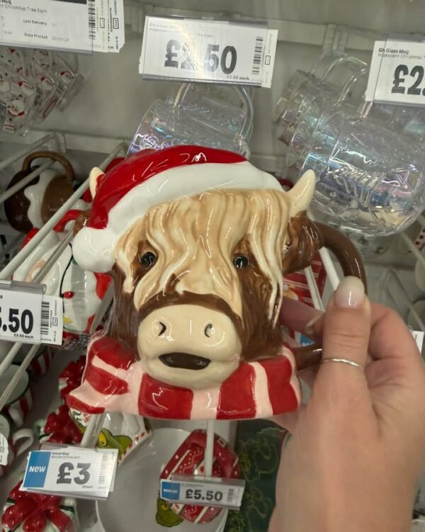 Highland cow Christmas mug new at Asda