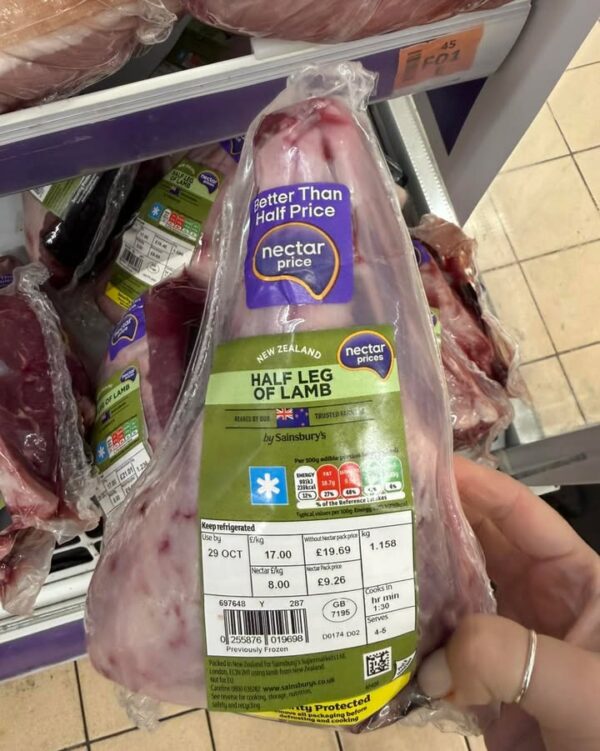 Better than half price Lamb now at Sainsbury’s