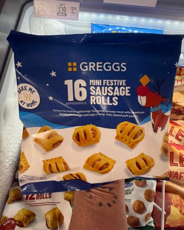 Mini festive sausage rolls by Greggs NEW at Iceland